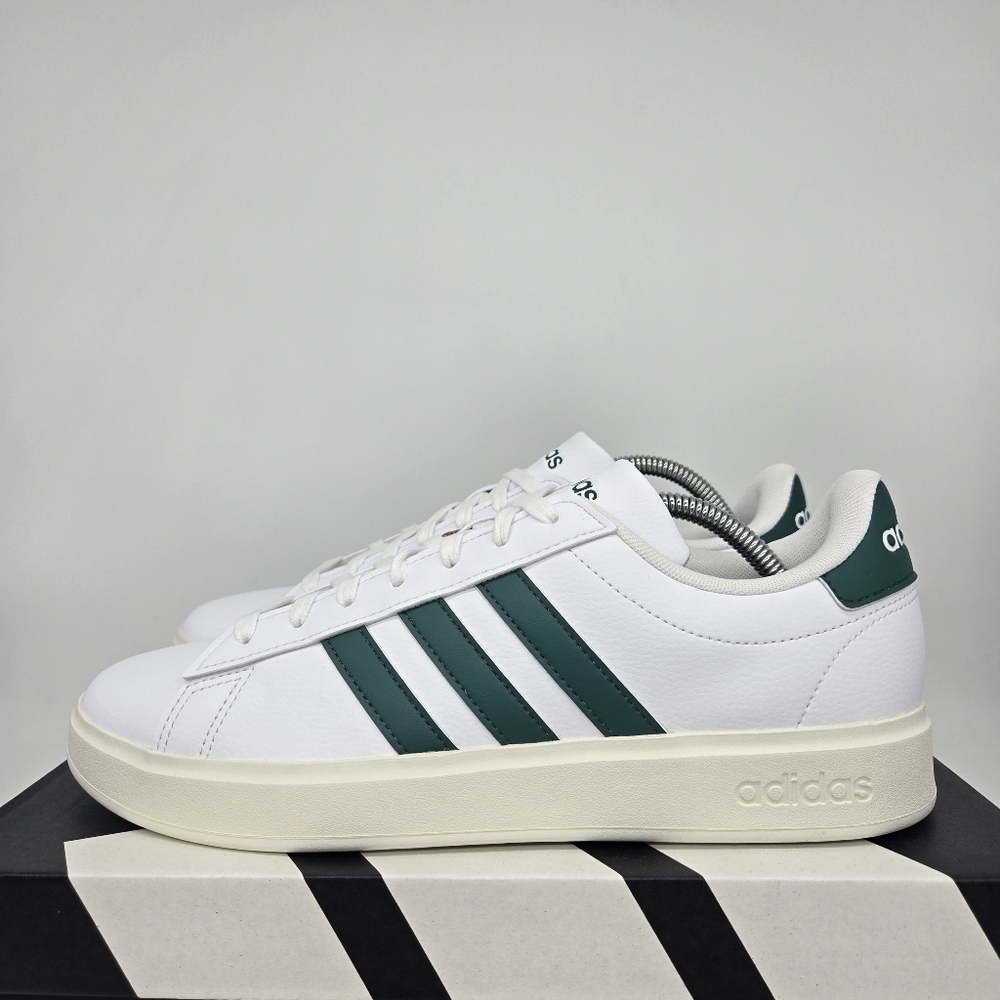 Adidas Men's Grand Court 2.0 'Cloud White Collegiate Green' Shoes JR2224 Size 13